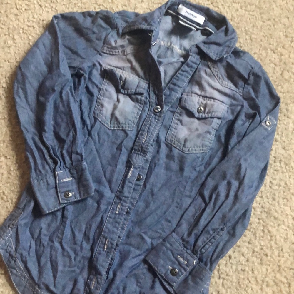 Girls long sleeved jean shirt